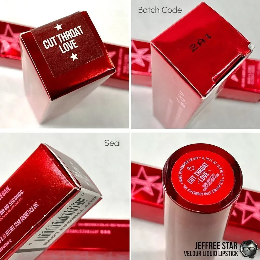 JEFFREE STAR VELOUR LIQUID LIPSTICK CUT THROAT LOVE RED FULL PIGMENT LIP COLOR